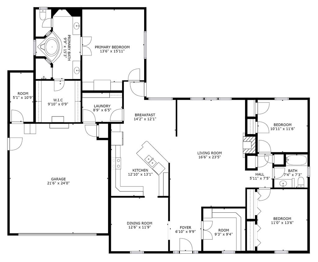 Schematic floor plans